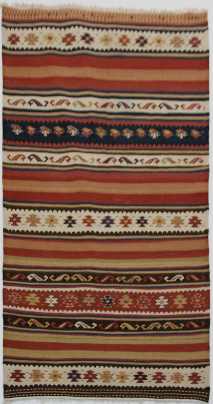 Kilim carpet, piece number K1144, 220x124cm